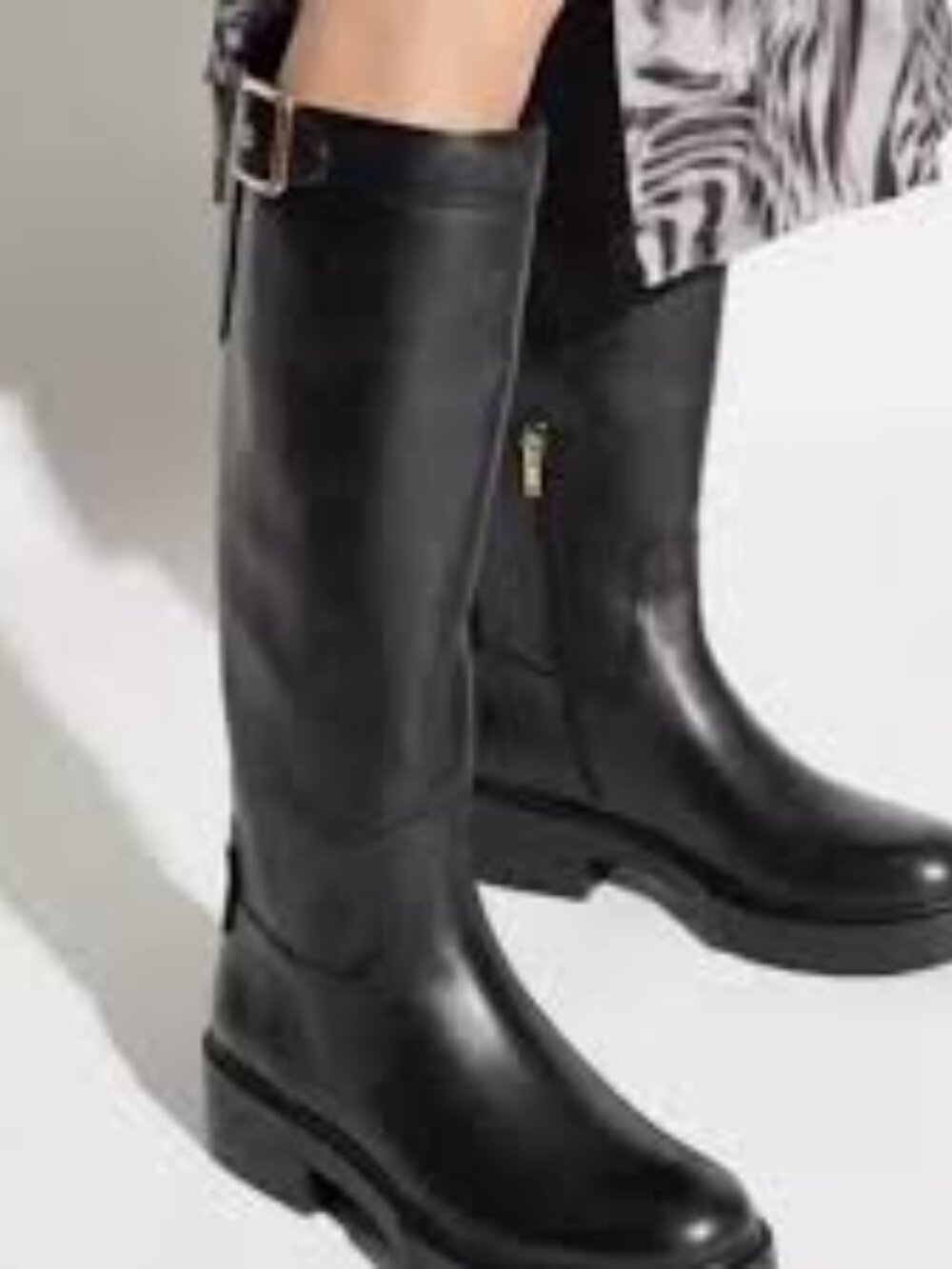 COACH Lilli Buckle Boots USW 8.5 Black